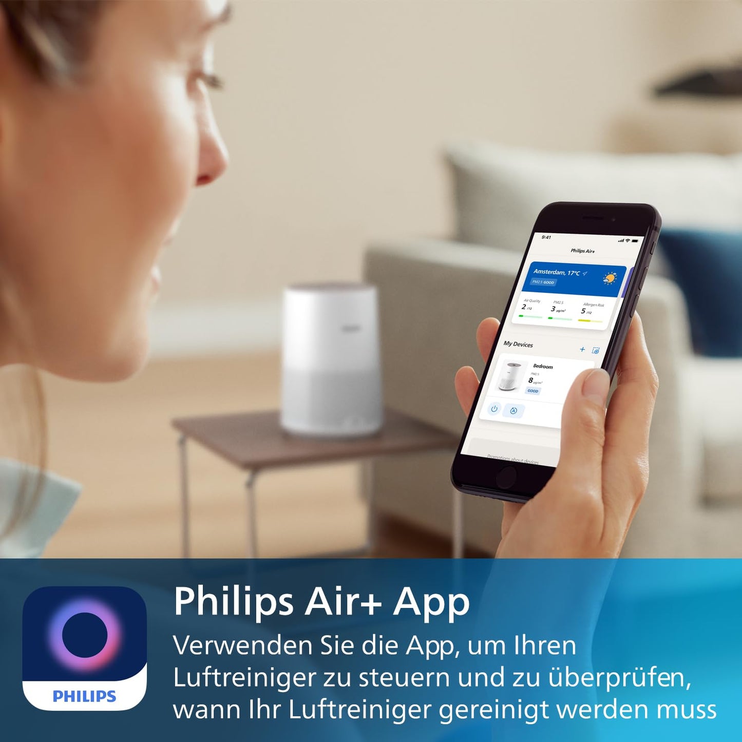 Philips AC0650/10 Luftreiniger mit HEPA Filter