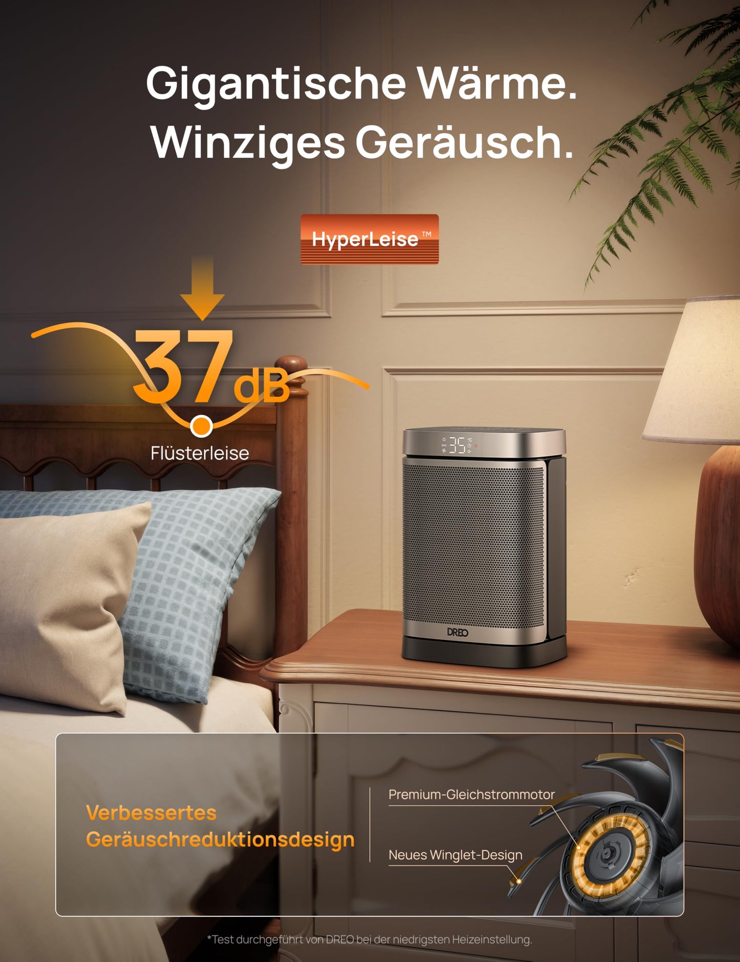 Dreo PTC Keramik Heizlüfter mit Thermostat