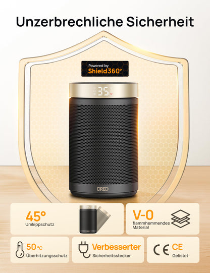 Dreo 1500W PTC Heizlüfter – Leise, Gold