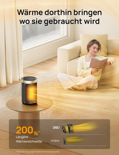 Dreo 1500W PTC Heizlüfter – Leise, Gold